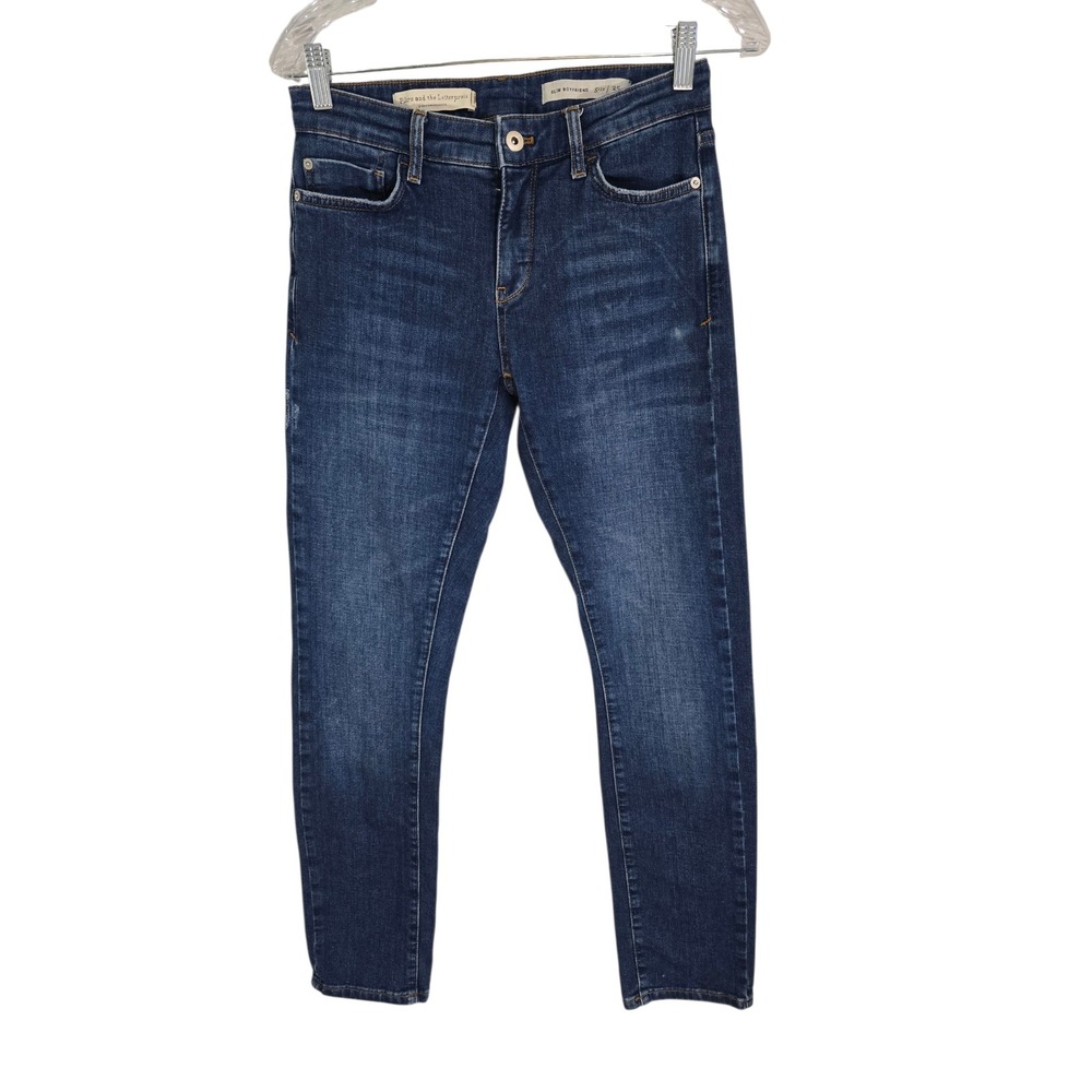 Pilcro‎ and the Letterpress Anthropologie Slim Boyfriend Jeans Dark Wash Size 25